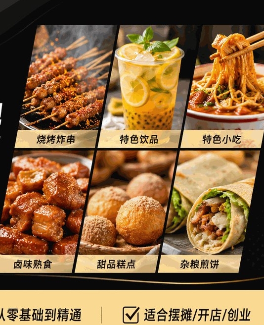 300+摆摊小吃视频教程 热门餐饮配方大全
