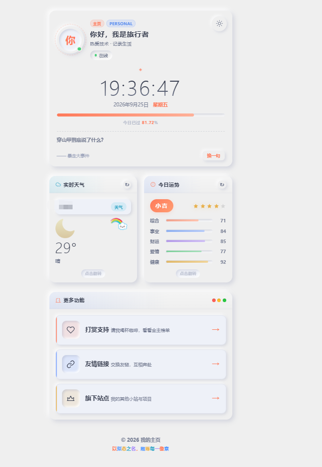 花卉新拟态个人主页源码，带后台